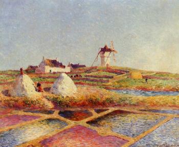 費迪南德 盧瓦敭 Landscape with Mill near the Salt Ponds